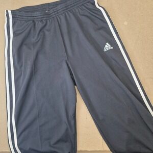 Vintage Adidas Track‎ Pants Mens Medium Black Striped Ankle Zip Athletic Y2K